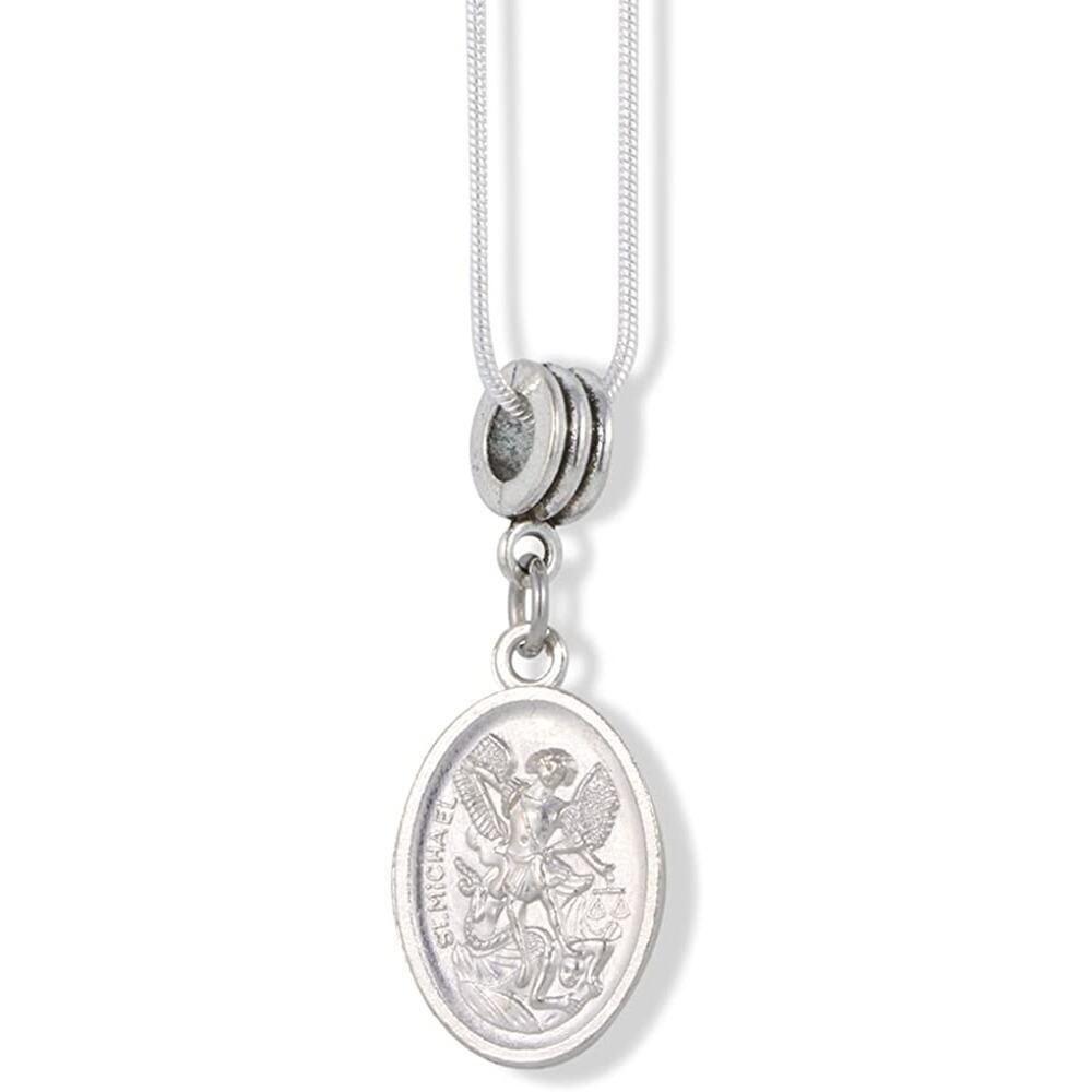 Saint Michael Charm Snake Chain Necklace